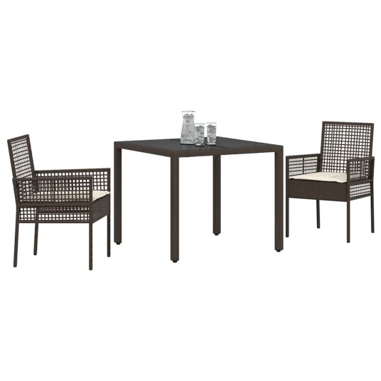 3 delt hagemøbelsett med puter Brun Poly Rattan 3 delt hagemøbelsett med puter Brun Poly Rattan