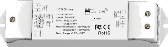 Ledlife LEDlife rWave LED kontroller   Push dim 12V 180W 24V 360W strekkavlastning i begge ender