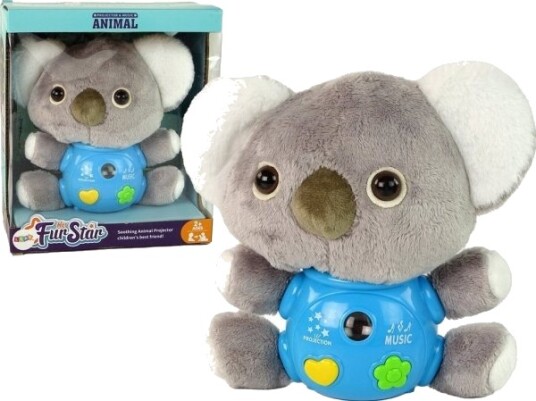 Leantoys Koala Projektor Med Lyd Leketøy Interaktiv Grå