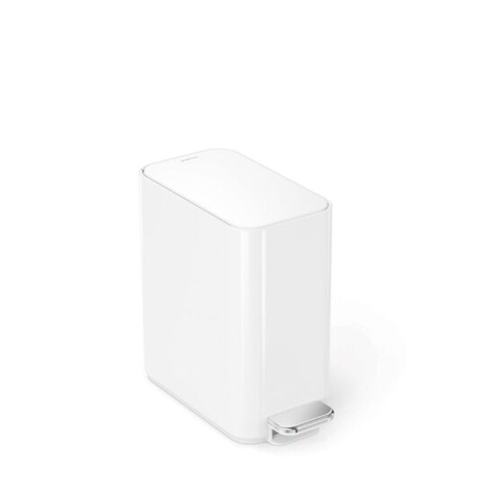 Simplehuman Avfallsbøtte slim 5L Hvit Sort eller Børstet stål