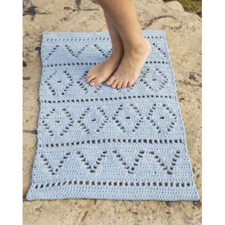 Drops Garnstudio Boardwalk by DROPS Design Gulvteppe Hekleoppskrift 61x100 73x123 cm