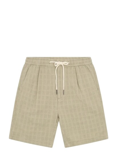 Knowledge Cotton Apparel Fig Loose Structure Shorts Khaki green XXL
