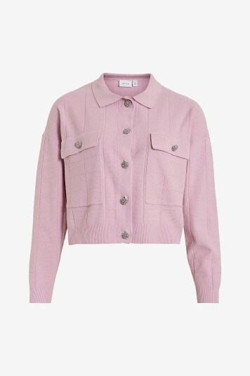 Vila - Kardigan viJulisa L/s Short Knit Cardigan/bf - Rosa