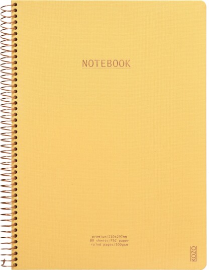 Kozo Notatbok M/spiral Premium A4 Honey Kozo Notatbok M/spiral Premium A4 Honey