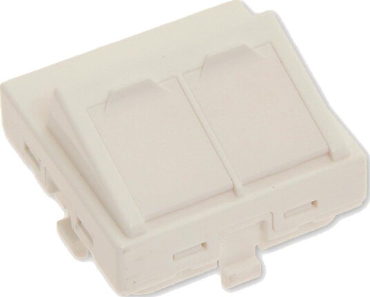 Eurolan 16A-00-08Wt Midtplate 2 X RJ45, 45 X 45 mm