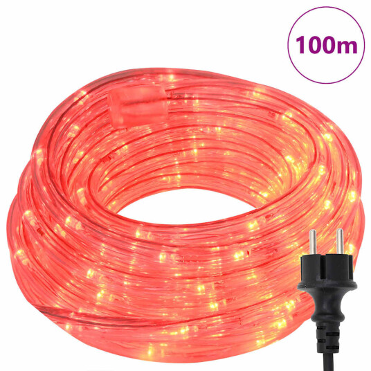 Lyskabel med 2400 LED Rød 100 m PVC Lyskabel med 2400 LED Rød 100 m PVC