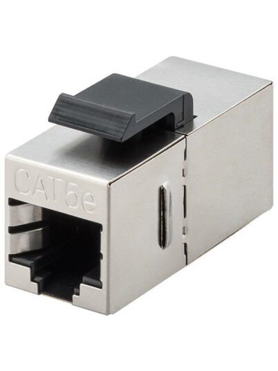 Pro Keystone RJ45-kopler CAT 5e STP Sort/Sølv