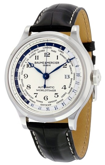 Baume & Mercier Herreklokke MOA10106 CAPELAND Hvit/Lær Ø44 mm