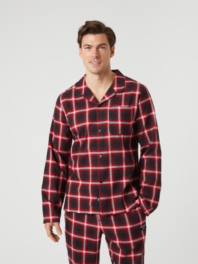 Bjørn Borg  Core Flannel Pyjama Shirt Red/Black/White Red/Black/White L