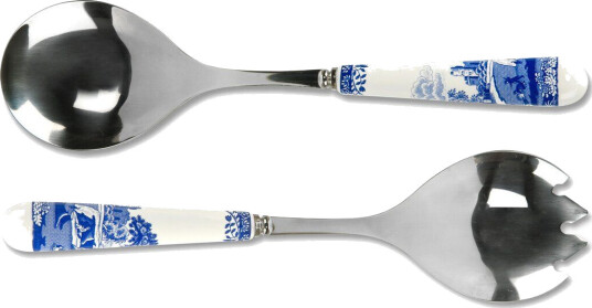 Spode Blue Italian salatbestikk 2 deler Keramikk-rustfritt stål 1738322-01-0 1738305-01-0 Spode Blue Italian salatbestikk 2 deler Keramikk-rustfritt stål 1738322-01-0 1738305-01-0