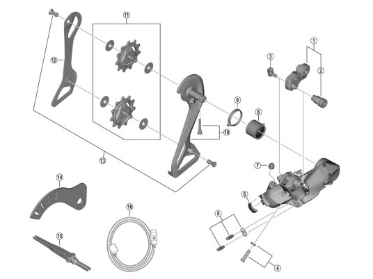 Shimano Dura Ace 2 stk. skruer til trinsehjul for bakskifter modell RD R9250