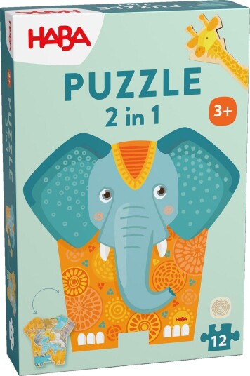 HABA 2-i-1 trepuslespill 3+ ??r Elefant HABA 2-i-1 trepuslespill 3+ ??r Elefant
