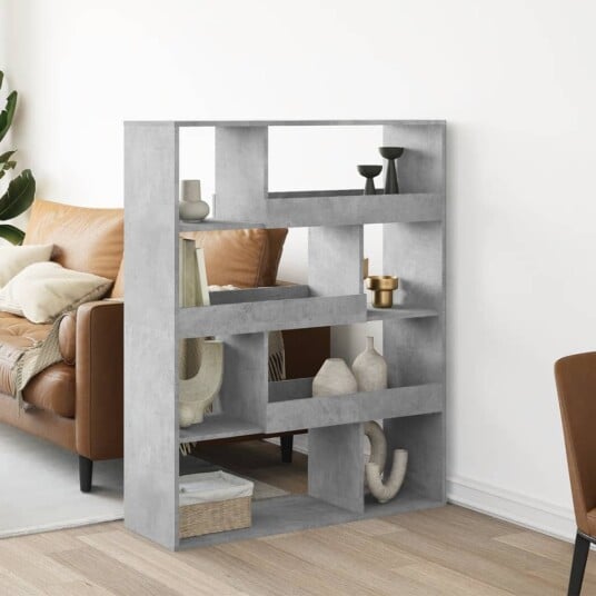  Romdeler betonggrå 100x33x125,5 cm konstruert tre