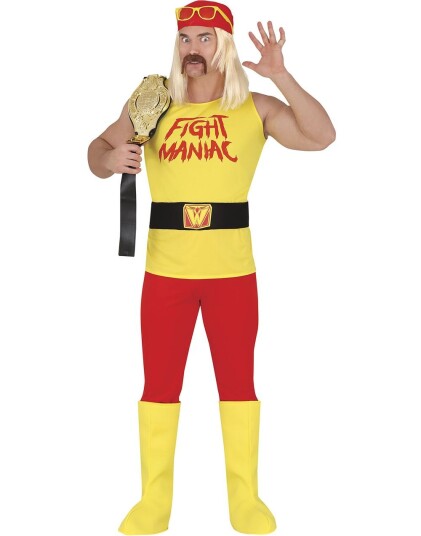 Fiestas Guirca Hulk Hogan Inspirert Wrestler Kostyme 5 Deler L