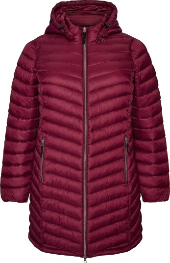 Zizzi Jakke mSally L/S Coat Rød Zizzi Jakke mSally L/S Coat Rød