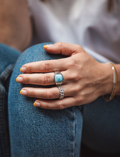 IX Studios Ix Crunchy Curb Ring Silver - Silver - 56