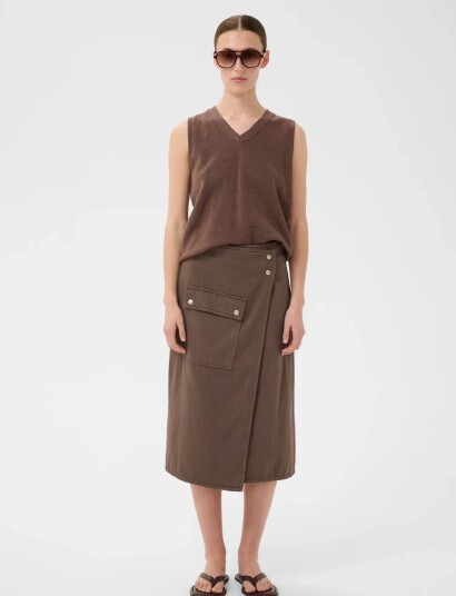 InWear Gladysiw Denim Wrap Skirt Brown 38 InWear Gladysiw Denim Wrap Skirt Brown 38
