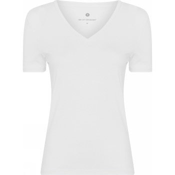 JBS of Denmark Bamboo V-neck Women Slim T-shirt Hvit X-Large Dame