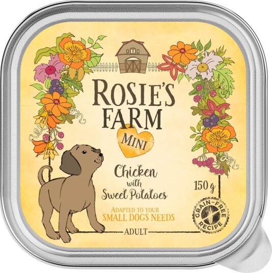 Rosie'S Farm Våtfôr Mini Med Søtpoteter Kylling 6 X 150 G