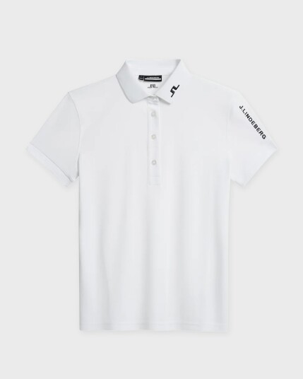 J . Lindeberg Tour Tech Golf Polo Dame White M J . Lindeberg Tour Tech Golf Polo Dame White M