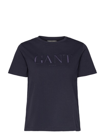 GANT Reg Tonal Graphic Ss T Shirt Navy XS