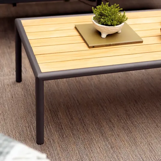 Brafab Gordon salongbord 65x140 cm Antracit / Teak