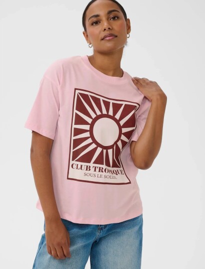 Kaffe Kakelly T-Shirt - Pink - XXL Kaffe Kakelly T-Shirt - Pink - XXL