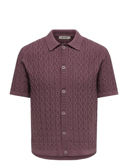 ONLY & SONS Onstalon Life Reg Ss Shirt Knit   Purple   M