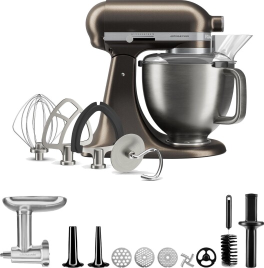Kitchenaid Artisan Plus kjøkkenmaskin med kjøttkvern 4,7 liter iron ore