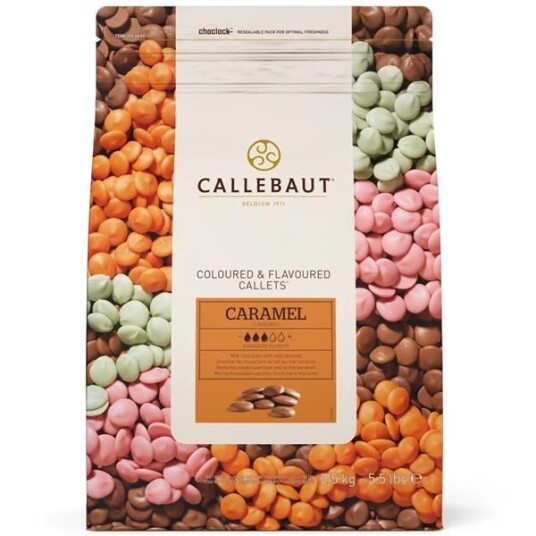 Overtræk Melk Knapper Med Karamell Barry Callebaut 2.5kg Overtræk Melk Knapper Med Karamell Barry Callebaut 2.5kg