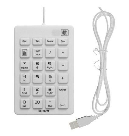 DELTACO Numeric Keypad Silicone White - Tastatur - Hvit DELTACO Numeric Keypad Silicone White - Tastatur - Hvit