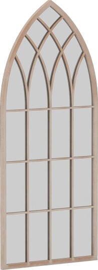 Veggspeil i gårdsstil med buet mønster grå metallramme 115x50 cm