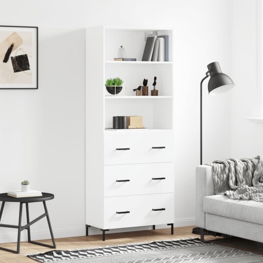 vidaXL Highboard hvit 69,5x34x180 cm konstruert tre 8720845927486 vidaXL Highboard hvit 69,5x34x180 cm konstruert tre 8720845927486