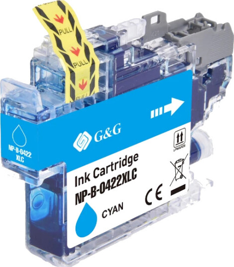 TB Blekkpatron LC-422 Cyan Høykapasitet (19ml), erstatter Brother LC422XLC