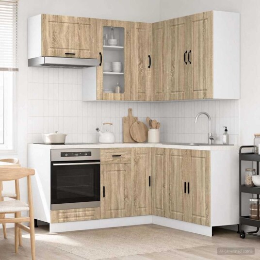vidaXL Kjøkken enhet PORTO 8 pcs Sonoma eik Konstruert tre