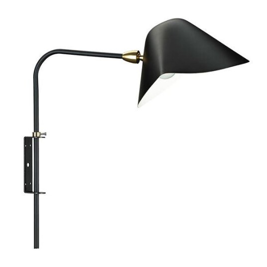 Serge Mouille Applique Antony 1 Vegglampe Sort & Messing