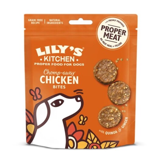 Lily's Kitchen Chomp-Away Chicken Bites Godbiter til hund 70 g