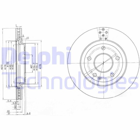 Bremseskive DELPHI BG3709