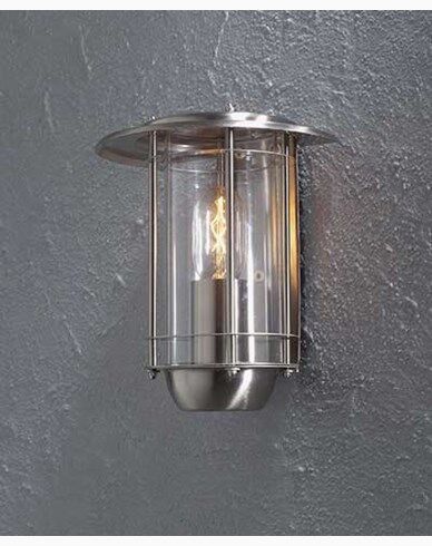 Konstsmide Trento veggplafond rustfri. Klart glass 7565-000