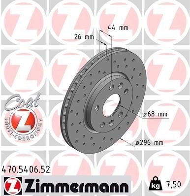 Bremseskive ZIMMERMANN 470.5406.52