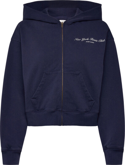 Sporty & Rich Ny Tennis Club Cropped Zip Hoodie Navy XL