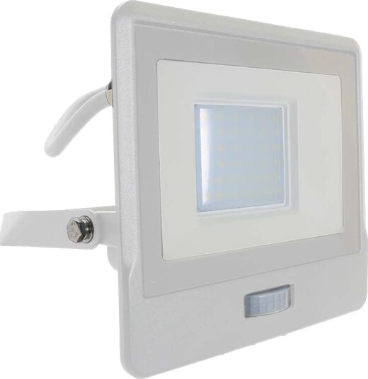 V Tac 30W LED lyskaster med sensor   Samsung LED chip IP65 4000K 1m kabel utendørs   Kulør : Nøytral