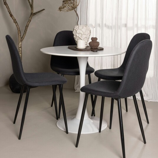 Spisegruppe Venture Home Hamden Ø80 cm med 4 Polar Stoler