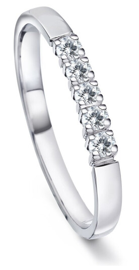 Angelica alliansering i 585 hvitt gull med diamant 0,15 ct, størrelse 50
