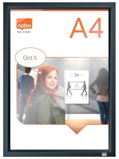 Nobo Impression Pro A4 Poster Frame with Graphite Grey Clip Frame