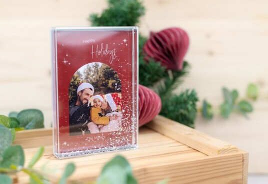smartphoto Bilderamme med sølvfarget glitter. stående