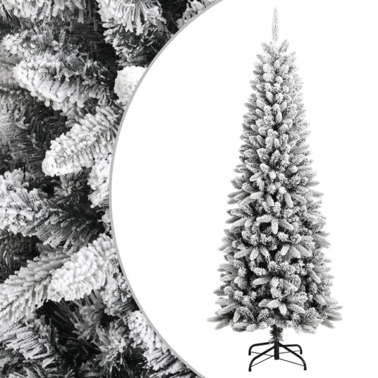 vidaXL Kunstig juletre med flokket snø 240 cm PVC og PE vidaXL Kunstig juletre med flokket snø 240 cm PVC og PE