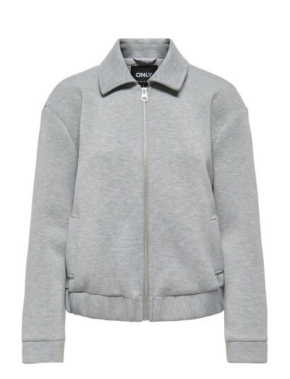 ONLY Onljudith Life Short Scuba Jacket Otw - Grey - M ONLY Onljudith Life Short Scuba Jacket Otw - Grey - M