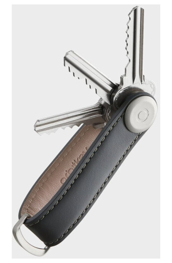 Orbitkey Nøkkelorganisator i Lær - Koksgrå, Premium for 7 Nøkler
