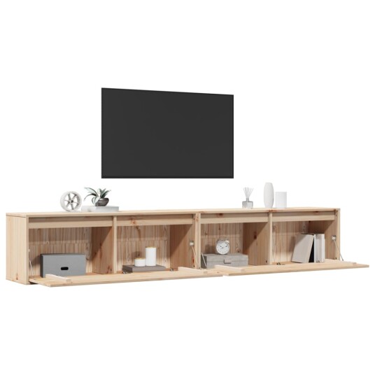 vidaXL Veggskap 2 stk 100x30x35 cm heltre furu